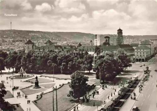 AK / Ansichtskarte STUTTGART  CITY Partie AM Schlossplatz Fernsehturm 