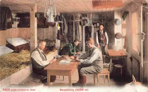 AK / Ansichtskarte Berglihuette 3299m Grindelwald BE Aufenthaltsraum