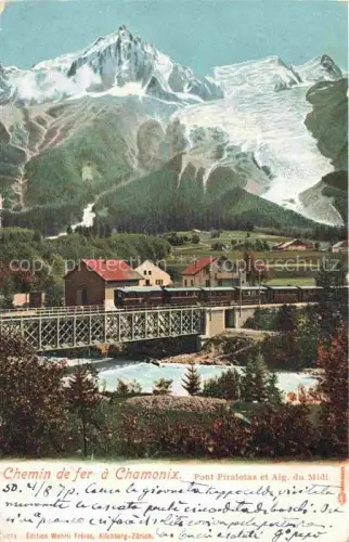 AK / Ansichtskarte CHAMONIX BONNEVILLE 74 Haute-Savoie Chemin de fer d'Chamonix Pont Piralotaz et Aig du Midi