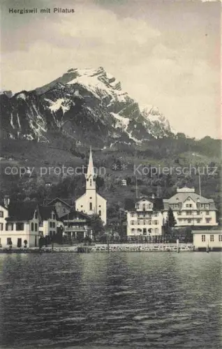 AK / Ansichtskarte Hergiswil Vierwaldstaettersee NW mit Pilatus