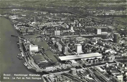 AK / Ansichtskarte BASEL BS Kleinhueninger Rheinhafen Fliegeraufnahme