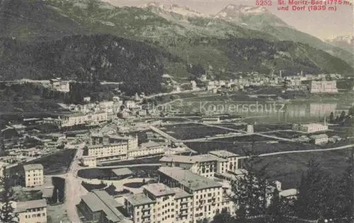 AK / Ansichtskarte St Moritz  SANKT MORITZ GR Bahn und Dorf Panorama