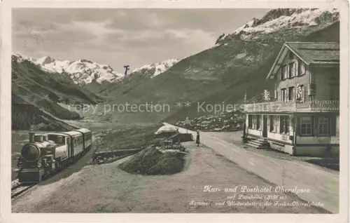 AK / Ansichtskarte Oberalpsee Andermatt UR Kur und Posthotel mit Furka Oberalpbahn Sommer und Winterstation