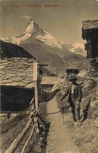AK / Ansichtskarte Findelen Findeln Zermatt Valais VS Ortsmotiv mit Matterhorn