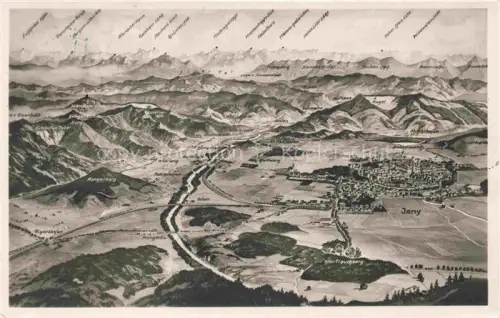 AK / Ansichtskarte Isny Allgaeu Bayern Panoramakarte