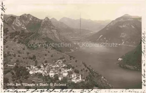 AK / Ansichtskarte Bre Villagio Lugano TI e Sfondo di Porlezza