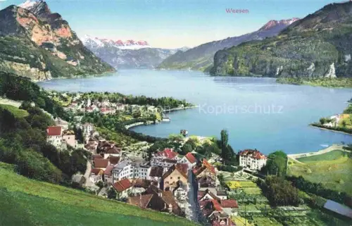 AK / Ansichtskarte Weesen  Walensee SG Panorama