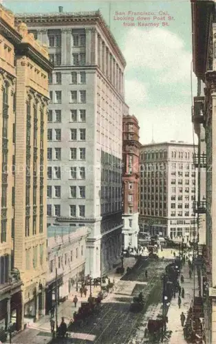AK / Ansichtskarte SAN FRANCISCO California USA Looking down Post Street from Kearney Street