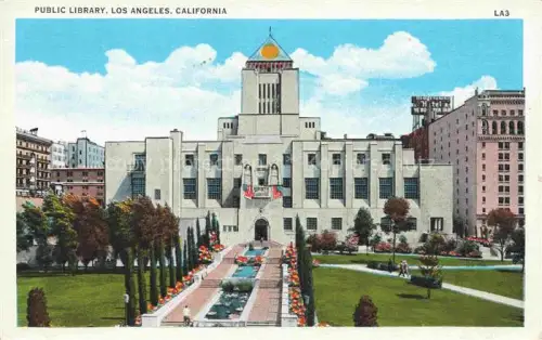 AK / Ansichtskarte LOS ANGELES California USA Public Library Illustration