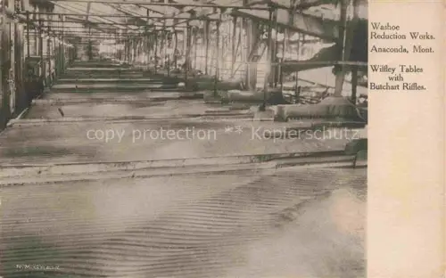 AK / Ansichtskarte Anaconda Montana USA Washoe Reduction Works Wilfley Tables with Butchart Riffles