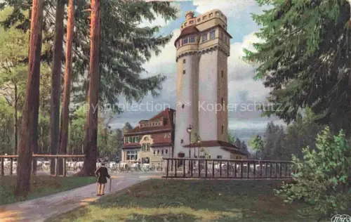 AK / Ansichtskarte BADEN-BADEN BW Markurbahn Restaurant mit Turm Wiedemanns Kuenstlerkarte