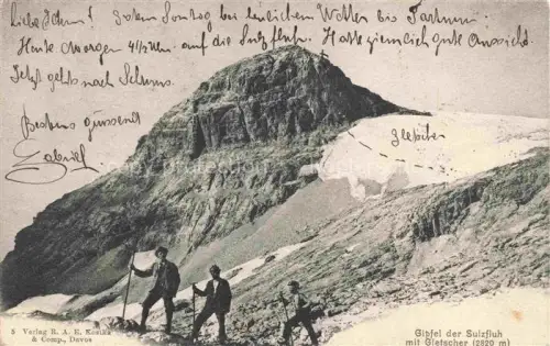 AK / Ansichtskarte Sulzfluh 2820m GR Gipfel der Sulzfluh mit Gletscher Bergsteiger