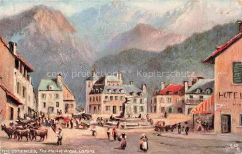 AK / Ansichtskarte Laruns Oloron-Sainte-Marie 64 Pyrenees-Atlantiques Market Place Illustration