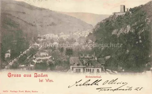 AK / Ansichtskarte Baden  Wien AT Panorama Helenenthal