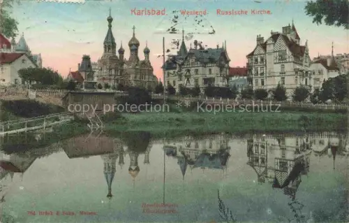 AK / Ansichtskarte Karlsbad Eger KARLOVY VARY CZ Westend Russische Kirche