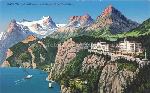 AK / Ansichtskarte Seelisberg UR Panorama Vierwaldstaettersee Grand Hotel Seelisberg Alpen