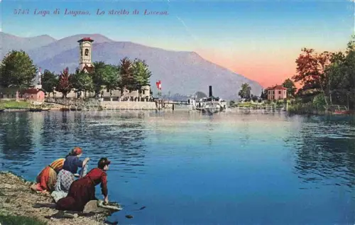 AK / Ansichtskarte LUGANO Lago di Lugano TI Lo stretto di Lovena