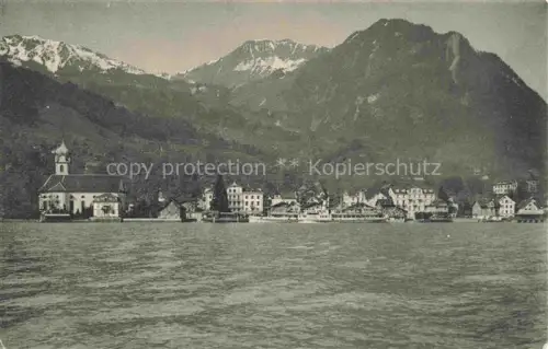 AK / Ansichtskarte Beckenried Vierwaldstaettersee NW Ansicht vom See aus Blick gegen Buochserhorn