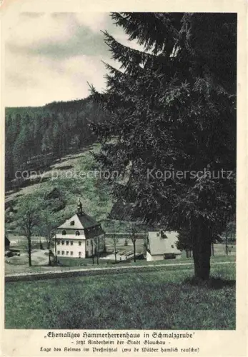 AK / Ansichtskarte Schmalzgrube Joehstadt Erzgebirgskreis Sachsen Ehemaliges Hammerherrenhaus jetzt Kinderheim Heimatschutzpostkarte Landesverein Saechsischer Heimatschutz Dresden No. 1