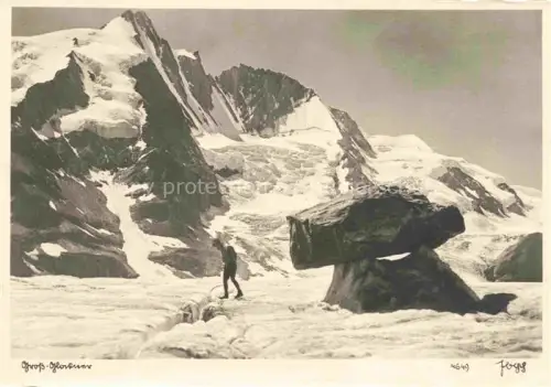 AK / Ansichtskarte Gross-Glockner Grossglockner 3798m Kaernten AT Bergsteiger Gletscher
