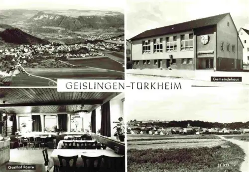 AK / Ansichtskarte Tuerkheim Geislingen Steige Luftaufnahme Gemeindehaus Gasthof Roessle Panorama