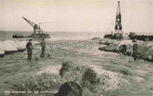 AK / Ansichtskarte HARDERWIJK Gelderland NL Het opspuiten van het zandlichaam
