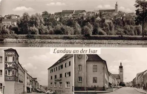 AK / Ansichtskarte Landau Isar Panorama Strassenpartien