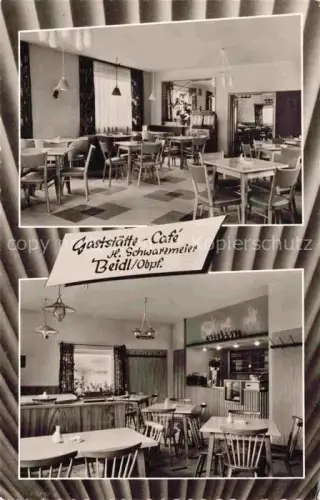 AK / Ansichtskarte Beidl Ploessberg Tirschenreuth Bayern Gasthof Cafe Schwarzmeier Gastraeume