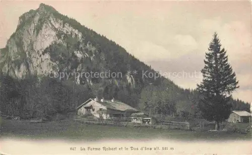 AK / Ansichtskarte Noiraigue Val-de-Travers NE La Ferme Robert et le Dos d'ane 