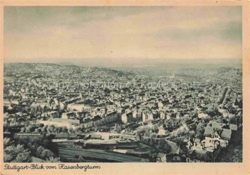 AK / Ansichtskarte STUTTGART  CITY Stadtpanorama Blick vom Hasenbergturm Kupfertiefdruck