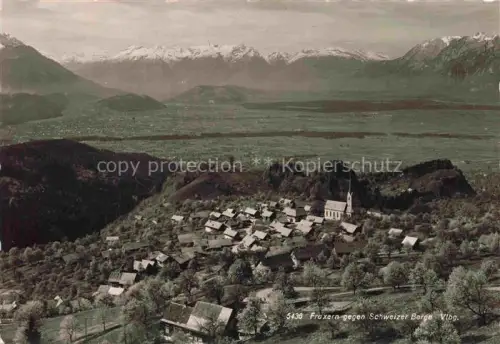 AK / Ansichtskarte Fraxern Vorarlberg AT Panorama Blick gegen Schweizer Berge