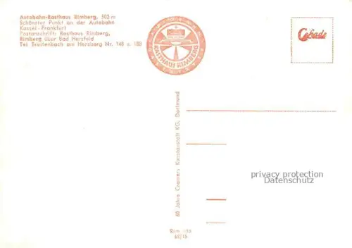 AK / Ansichtskarte Rimberg Bad Hersfeld Hessen Autobahn-Rasthaus