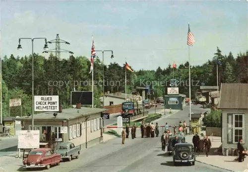 AK / Ansichtskarte Helmstedt Niedersachsen Zonengrenze Autobahn-Kontrollpunkt