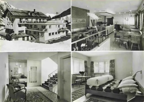 AK / Ansichtskarte Samnaun Dorf GR Hotel Post Restaurant Fremdenzimmer