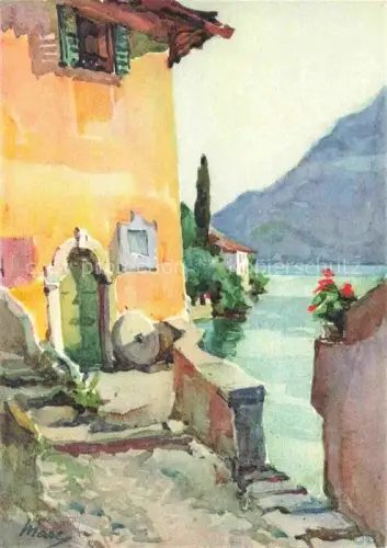 AK / Ansichtskarte Nesso Lago di Como Lombardia IT Angolo pittoresco Kuenstlerkarte