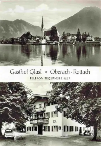 AK / Ansichtskarte Oberach Rottach-Egern Bayern Ansicht vom See aus Gasthof Glasl