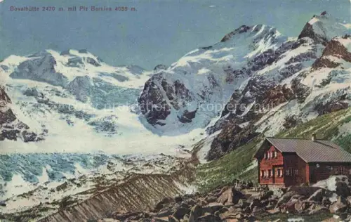 AK / Ansichtskarte Bovalhuette SAC 2495m Morteratsch GR mit Piz Bernina