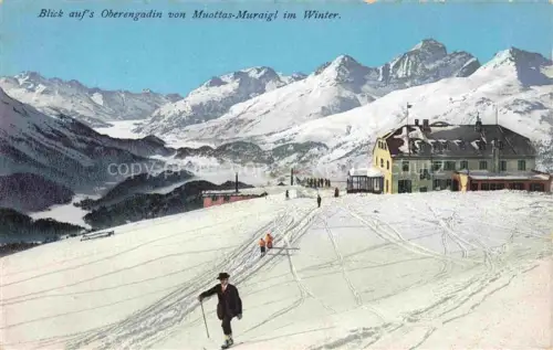 AK / Ansichtskarte Muottas Muraigl Muottas Murail 2453m GR Winterpanorama Hotel