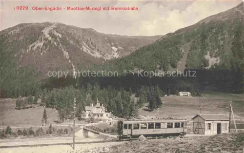 AK / Ansichtskarte Muottas Muraigl Muottas Murail 2453m GR mit Berninabahn
