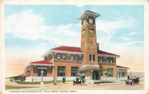 AK / Ansichtskarte Butte Montana USA Chicago Milwaukee and St Paul Depot