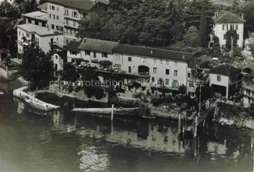 AK / Ansichtskarte Porto Ronco Lago Maggiore Pension Post am See Fliegeraufnahme