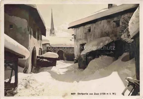 AK / Ansichtskarte Zuoz Maloja GR Dorfpartie im Winter
