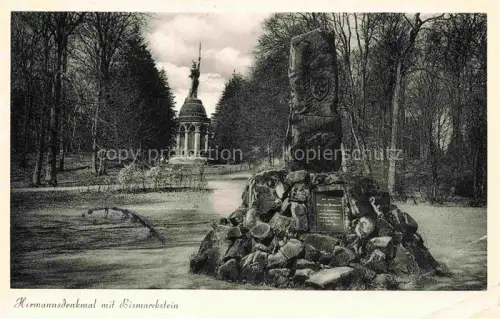AK / Ansichtskarte Hermannsdenkmal Detmold Lippe NRW mit Bismarckstein 
