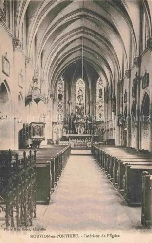 AK / Ansichtskarte Nouvion Abbeville 80 Somme en Pnthieu Interieur de l'Eglise 
