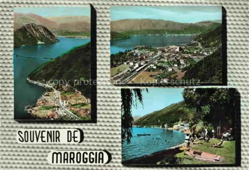 AK / Ansichtskarte Maroggia Melano Lago di Lugano TI Panorama Luganersee Badestrand