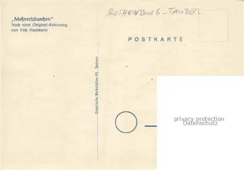 AK / Ansichtskarte ROTHENBURG   TAUBER Bayern Meknerhaeuschen 