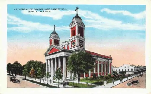AK / Ansichtskarte Mobile Alabama USA Cathedral of Immaculate Conception Illustration