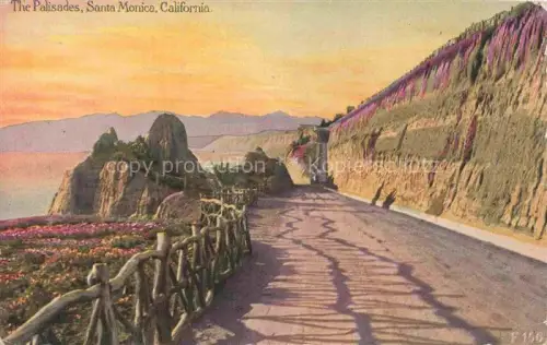 AK / Ansichtskarte Santa Monica California USA The Palisades Illustration