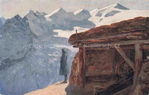 AK / Ansichtskarte Stilfserjoch 2750m Passo dello Stelvio IT Artilleriestellung am Stiflserjoch Offizielle Karte fuer Rotes Kreuz Kriegsfuersorgeamt Kriegshilfsbuero Karl M. Schuster Kuenstlerkarte