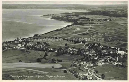 AK / Ansichtskarte Chieming Chiemsee Fliegeraufnahme